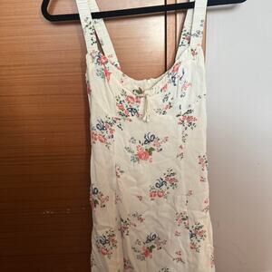 Cream mini zip up dress